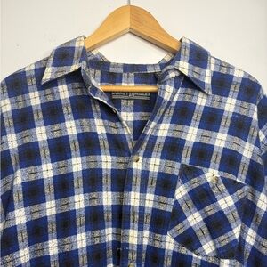 Vintage Barney Miller Flannel Blue Plaid Men's Shirt